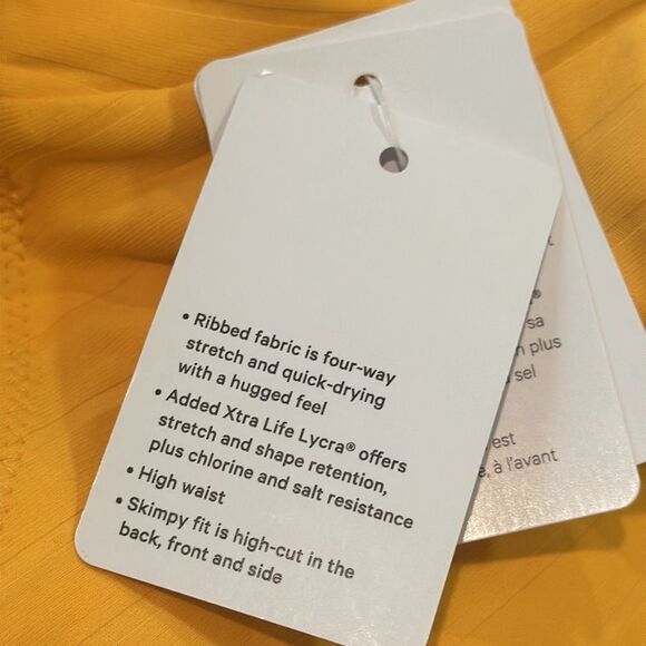 Lululemon Ribbed High-Waist Skimpy-Fit Swim Bottom Mango Dream size 4 NWT 🏝️ - Picture 5 of 10